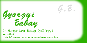 gyorgyi babay business card